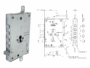 Serratura Infilare Porta Blindata Triplice Foro Yale per Cilindro Europeo Scrocco+Pistoni Entrata 60 mm.206x138x30,5 Ingranaggi Q  DX | Mottura - immagine 2